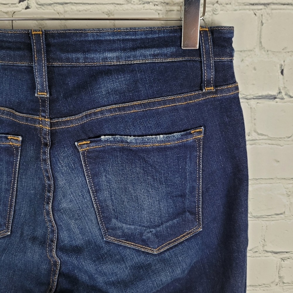 BRIDGE BY GLY | mid rise ankle skinny stretch distressed raw hem jeans